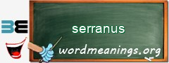 WordMeaning blackboard for serranus